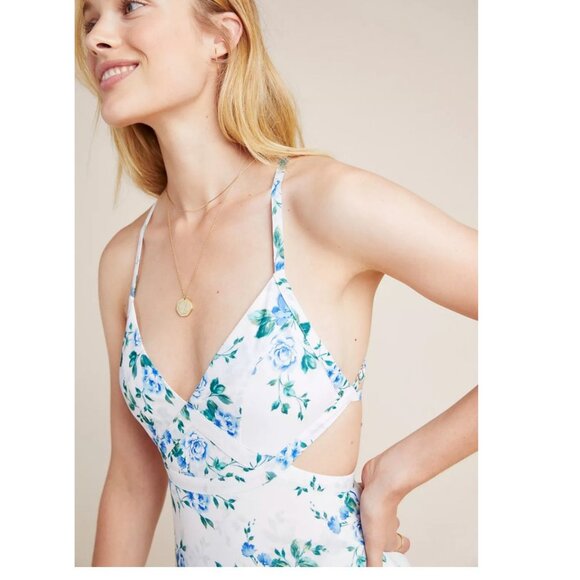 Anthropologie YUMI KIM Love Letter Floral Cut-out Maxi Dress White Size XL - Picture 3 of 15